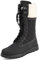 Polar Damen Kunstpelz Warm Thermal Wasserdicht Draussen Gehen Schnee Winter Gummisohle Wadenstiefel - Schwarz/Beige Lammfell - UK5/EU38 - YC0600