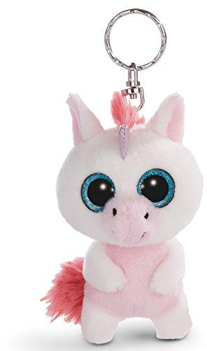 NICI Porte-clés GLUBSCHIS Licorne Milky-Fee 9cm, avec des Grands Yeux Scintillants, Blanc/Rose