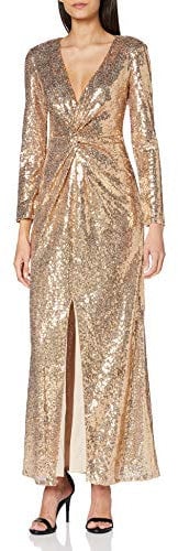 Amelia Rose Women's Wrap Maxi Bridesmaid Dress, Rose Gold, 12