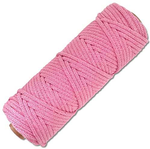 Baumwollkordel 50 Meter in 5 mm Makramee Kordel Baumwollseil Schnur Basteln DIY Schnur Turnbeutel… (013 | Rosa)