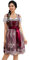 Clearlove Dirndl Damen midi 3tlg.Trachtenkleid für Oktoberfest,Karneval,DREI Teilig: Kleid, Bluse, Schürze（Verpackung MEHRWEG）,Rot,42