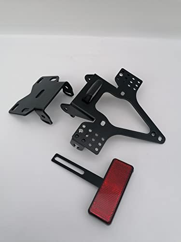 Kennzeichenhalter GroFaTec Universal T3 V3 für Motorrad Roller Enduro Supermoto 125 Naked Kennzeichenträger alternativ Nummernschild Träger Halter kurzes Heck Heckumbau Porta Targa Made in Germany