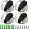 Stainless Steel Oval Floor Door Stops - Floor Mounted with Screws and Glues (4 Packs)