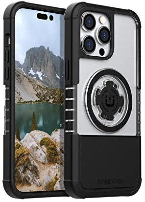 ROKFORM - iPhone 14 Pro Max Hülle, Crystal Series, Dual Magnet + MagSafe kompatibel, klare Apple Hülle, iPhone Cover mit RokLock Twist Lock, Slim Magnetic Drop Tested Armor (Clear)