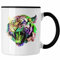 Trendation - Tiger Polygon Tasse Geschenk Tigern-Liebhaber Bunt (Schwarz)