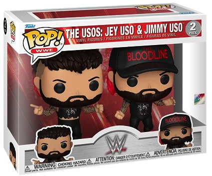 Funko Pop! WWE: Jey USO - (USO Bros) Brothers 2PK - Vinyl-Sammelfigur - Geschenkidee - Offizielle Handelswaren - Spielzeug Für Kinder und Erwachsene - Sports Fans - Modellfigur Für Sammler