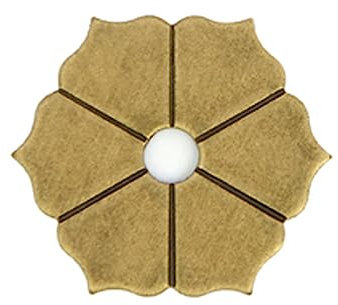 Tiazza 10 arandelas de placa trasera de latón en forma de pétalo, junta de decoración de muebles clásicos, accesorios de latón (bronce, 3,5 cm)