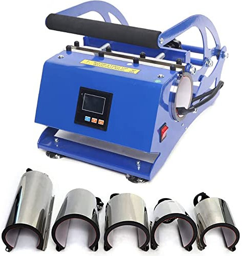 Tumbler Heat Press Machine Sublimation Mugs Heat Transfer Print 8Oz/11Oz/12Oz/17Oz/20Oz/30Oz 6 in 1 Cup Heat Press DIY Mug Coffee Cup Straight Blanks Skinny Tumbler Glass Cans