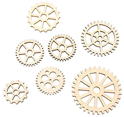 120 Stück Holzscheiben Zahnräder, Holz Streudeko Tischdeko Scheiben Holzstücke Holz Verzierung Weihanchten Anhänger für DIY Kunsthandwerk Sammelalben Personalisierte Projekte Hochzeit Basteln
