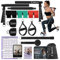 Portable Pilates Bar and Resistance Band Bar with Handles, Includes Door Anchors, Ankle Strap and Extension Straps - with Fitness Posters and Videos