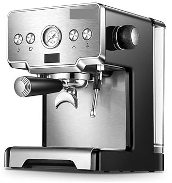 NOALED Machines à café encastrables Machine à café Machine à Expresso Semi-Automatique Cafetière à Entonnoir à Double Tasse avec Cylindre de Fleur à Tirer Manuel en Anglais