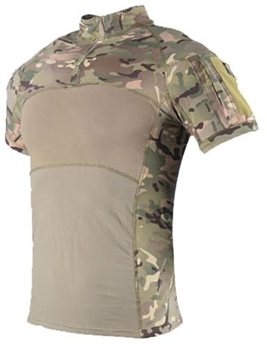 Taktisch T-Shirt Herren Kurzarm Combat Shirt Hemd Kampfsport Paintball Military Hemd Camouflage Shirt Sommer(Size:XL,Color:CP)