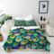ANHOPE Bunt Pfau Feder Bettwäsche Set 2 Teilig Bettbezug 135x200 cm + Kissenbezug 80x80 cm Weich Microfaser Bettbezüge mit Reißverschluss Bettdeckenbezug Set für Kinder Mädchen