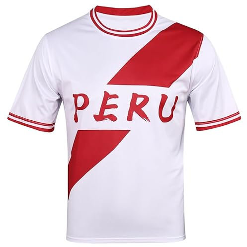 Bolognifi Maglia da calcio da uomo T-shirt da calcio Coppa Europa/America Felpa Fans Footy Mezze maniche(Peru,S)