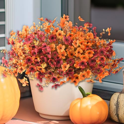INQCMY Konstgjorda falska höstväxter blommor för utomhusdekoration