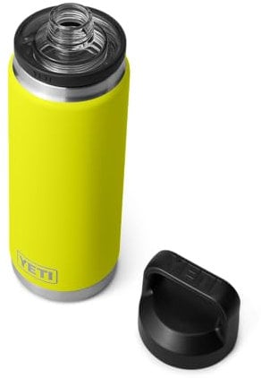 YETI Rambler Bottle Chug, Vaccum Insulated Stainless Steel Bottle with Chug Cap, Firefly Yellow, 26 oz (738 ml)