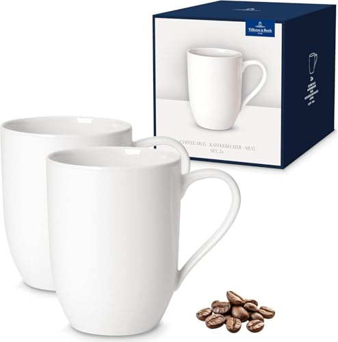 Villeroy & Boch - For Me Henkelbecher 6-teilig 290 ml Weiß, Spülmaschinenfest, Mikrowellensicher, Kaffeetassen für 6 Personen, Kaffeebecher, Große Tassen, Geschirr, Premium Porzellan
