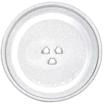 Piatto Microonde Universale 24,5 cm in Vetro Temperato – Ricambio Girevole con 3 Fissaggi Compatibile con Vari Modelli di Forni a Microonde