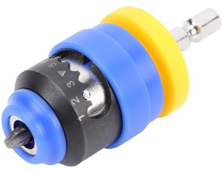 FILFEEL 7-Tiefen-Schraubensetzer mit Magnethalter – Wandelt Elektrische Bohrmaschine oder Schlagschrauber in Schraube um, Inklusive 3 Ersatzbits, ABS- und 40CrV-Stahlkonstruktion, 2–6 Mm Tiefe, Blau