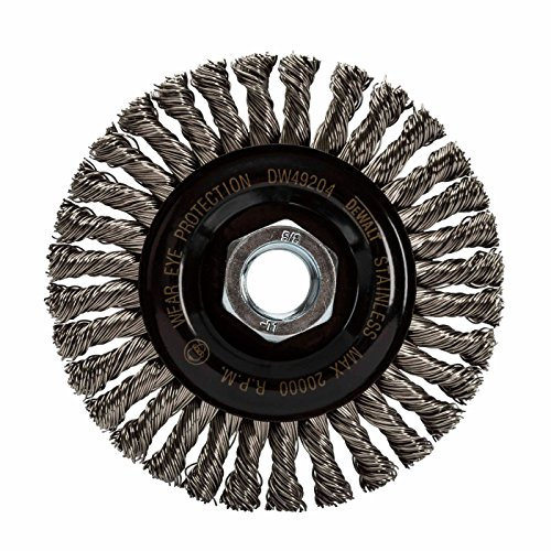 DEWALT Wire Wheel, Stainless, Stringer Bead, 4-Inch x 5/8-Inch, 11 HP.020-Inch (DW49204)