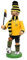 Dekohelden24 Räuchermann als Fussballer mit schwarz/gelbem Outfit, ca. 20 cm
