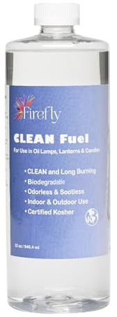 Firefly Kosher ren bränslelampa olja – rökfri, praktiskt taget luktfri och giftfri – långvarig bränntid för inomhus- och utomhuslampor – 32 oz – tillverkad i USA