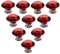 10 PCS 30mm Rot Flache runde Kristallglas Türknauf/MöbelKnopf/Möbelgriffe für Küche Schränke, Kleiderschrank, Kommode, Schublade,Schranktür Schlafzimmer und Badezimmer etc. Vintage DIY Home Deko