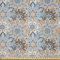 ABAKUHAUS Mandala Stoff als Meterware, Vintage Style blühen, Microfaser Multi Zweck Dekostoff für Kunsthandwerke, 3M (230x300cm), Hell Orange Schwarz Blau
