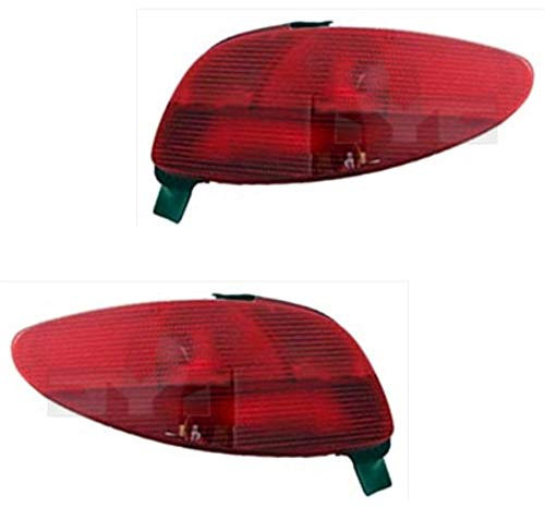 Heckleuchten Rückleuchten Rücklicht Set rechts & links Satz für Modell 206 (2A/2C/2E/2K) Baujahr: 08/1998-05/2003 Kunststoff ohne Lampenträger
