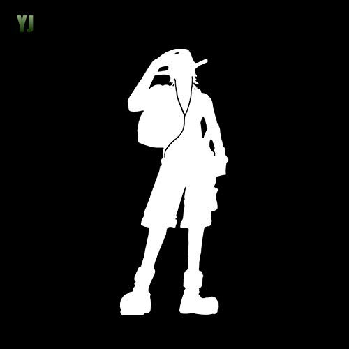 SUIFENG Autoaufkleber 19X8Cm One Piece Cartoon Autoaufkleber Vulcan Ice Cool Personalisierte Benutzerdefinierte Autoaufkleber Schwarz Silber