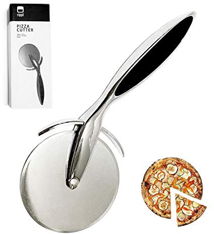 Rippl Pizzaschneider – Pizzaroller mit ergonomischem Griff – Pizzaschneider rollt und schneidet perfekt gleichmäßige Scheiben Ideal für jede Größe Pizza oder Krustdicke