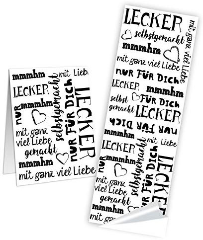 Logbuch-Verlag 25 Sticker Essen Marmelade Flaschen Aufkleber Selbstgemachtes 5 x 14,8 cm zum Schneiden
