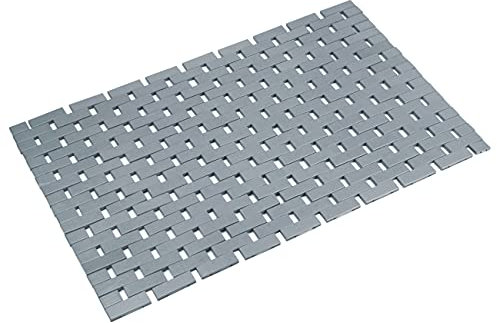 Fovlaurs Bambus-Badematte, Badezimmerteppich, Boden, Holz, Dusche, Badewanne, wasserfest, rutschfest, Zubehör, 40,6 x 61 cm, leicht zu reinigen, grau, 1 Stück