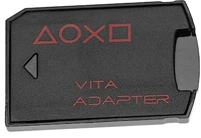 vhbw SD Kartenadapter kompatibel mit Playstation Vita 1000 Spielekonsole - SD Speicherkarten Konverter, Schwarz