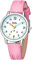 KDM Kinderuhr Mädchen Lernuhr Kinder Armbanduhr Analog Quarz Leder Leuchtend Wasserdicht Uhr Zeit Lehrer, Geschenke für Kinder 3-12 Jahre, Rosa