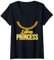 Damen Waage Prinzessin Sternzeichen mit goldener Kette Halskette Frauen T-Shirt mit V-Ausschnitt