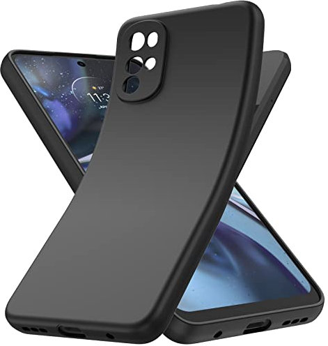 YESARMOR Schwarz Hülle für Motorola Moto G22, Stoßfest Schutzhülle, Weiches Silikon TPU, Extra Dünn, Schwarz Handyhülle für Motorola Moto G22 Schwarz