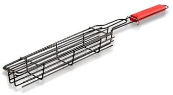 Grillkörbe 4 Stück Kabob Grillkörbe Grillrost for Grillen von Gemüse, Hähnchen, Fleisch (Color : Red)