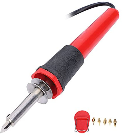 Lötkolben, 40 W, Elektrisches Lötkolben-Set, Holzbrennstift-Lötkolben mit Austauschbaren Eisenspitzen, Gravur, Schnitzerei, Brandmalerei-Werkzeug, DIY, Holzbrennstift (AC230V