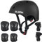 Glerc Kinder Helm rotective Gear Set, Knie Ellenbogen Handgelenk Pads für Alter 3-8 Jahre alt Jungen Mädchen, Schutzausrüstung einstellbar Set für Skateboard Roller Radfahren Skaten, S, Schwarz