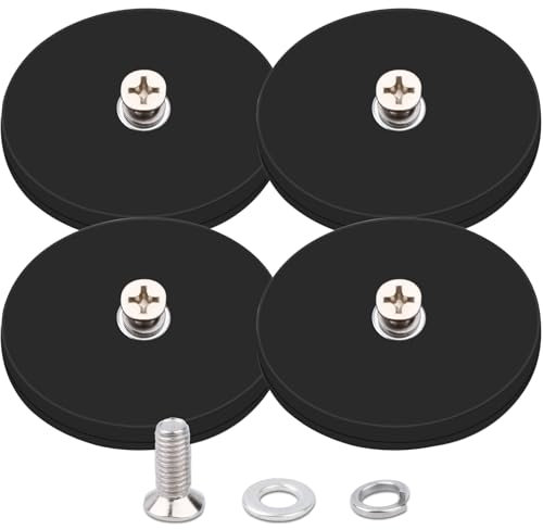 66MM Magnet mit Gewinde Neodym-Magnete mit M6-Gewindebolzen,30kg Haftkraft Gummiert Neodym Magnete Extra Stark Gummiert Magnet zum Anschrauben Gummierte Magnete für Fahrzeuge Lampen Instrumente Geräte