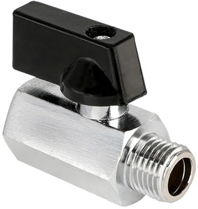 Messing Mini Kugelhahn G1/4 IG x AG,DN8,Mini-Kugelhahn Absperrhahn,Mini Absperrventil verchromt G1/4 Innen(Ø11,5mm) x Außen(Ø12,5mm),Gewindefitting Messing Anschlussstücke