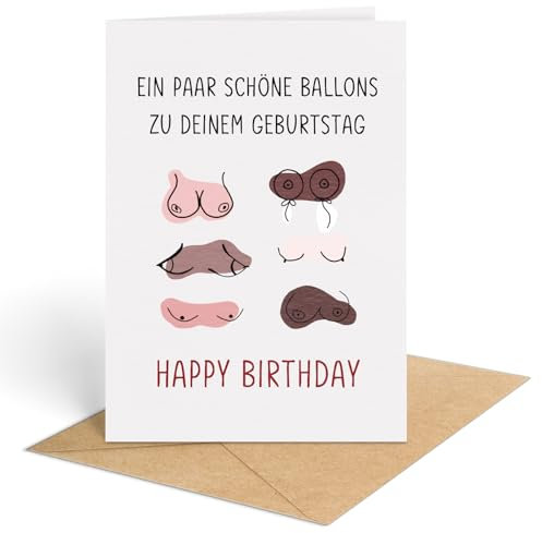 WenmthG Lustige Geburtstagskarte für Frauen - EIN PAAR SCHÖNE BALLONS ZU DEINEM GEBURTSTAG - Geburtstagsgeschenk für Frauen - Lustige Geburtstagsgeschenke für Schwester oder Freundin