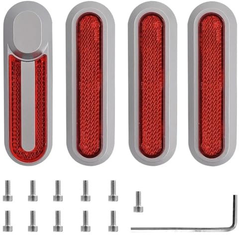 WASQUBKS Vorder- und Hinterradschutzgehäuse for Elektroautos, Verkleidung, kompatibel for MI Pro 2-Teilen(Silver red)