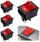 4 Stück Wippschalter 230v Kontrollleuchte Kippschalter 230v Mit Netzschalter Aus Red Switches Einbau Licht GlüHen Ein Aus Schalter 230v Klein Lichtschalter Einbauschalter 230v Schalter Poliger Rot