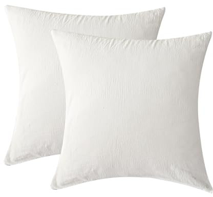 SOULFUL Doppelte Muslin Kissenbezug 40x40 Baumwolle, Kissenbezüge 2 Teilig mit Reißverschluss, ÖkoTex Zertifiziert, Weiß
