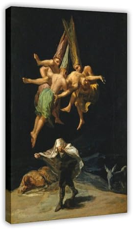 Francisco De Goya – Hexenflugkunst, Wanddekoration, Poster, Familie, Bar, Restaurant, Garage, Café, Kunstschild, Geschenkrahmen, 30 x 45 cm