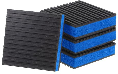 TA-VIGOR 4pcs Rubber Anti Vibration Pads 3x3x7/8 Inch EVA Shock Absorbing Feet for Air Conditioner Washer Dryer HVAC Equipment, Non-Slip Vibration Dampers