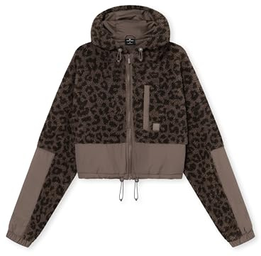 Johnny Urban Kurze Teddyjacke Damen & Herren Braun Leo - Carey - Cropped Unisex Sherpa Fleecejacke für Herbst & Winter - Teddy Jacke Mit Kapuze - Warme Übergangsjacke