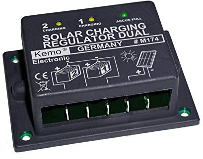 Piccolo regolatore di carica per Pannelli Solari e 1 o 2 Batterie, 12 V, 16 a
